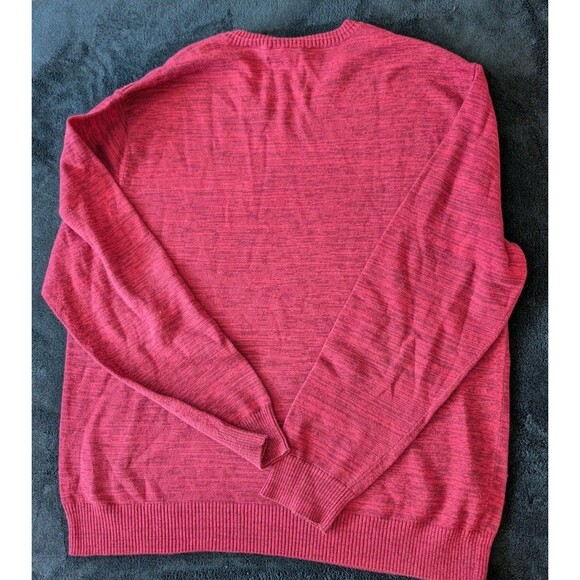 100% Cotton V Neck Normcore Skater Grunge Indie Sleaze Dad Red Sweater Pullover - Picture 7 of 7